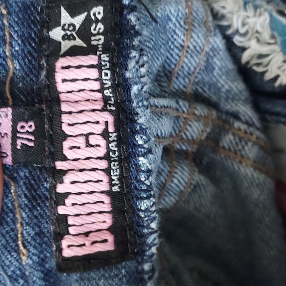 Y2K Bubblegum American Flavour Denim Distressed Mini Skirt Sz-7/8 - Picture 4 of 4